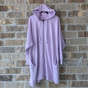 Free People Lilac Long Line Duster Cardigan Hoodie Sweatshirt Size Large